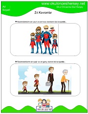 Resimli Zıt Kavram Çalışma Sayfaları